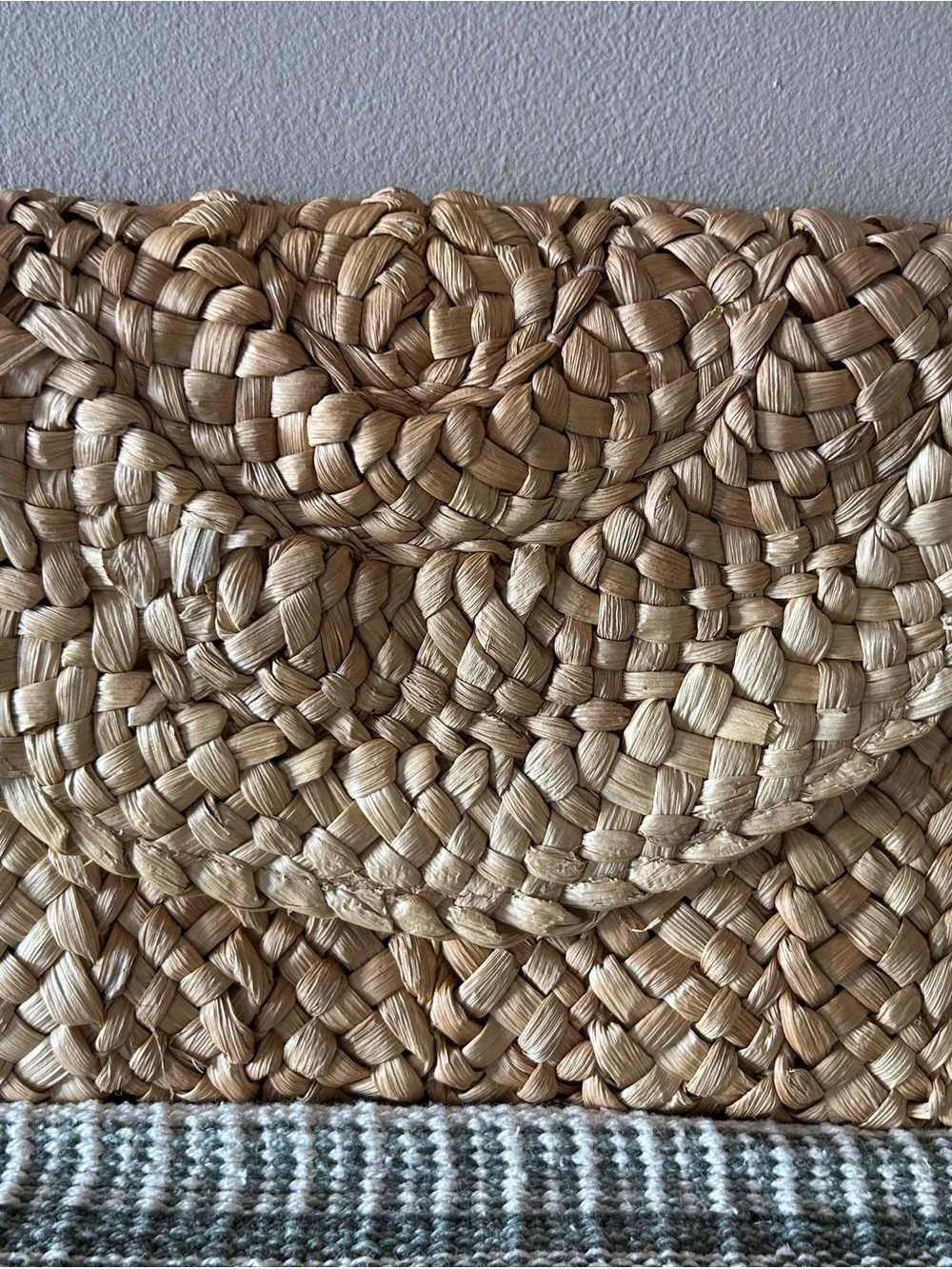 Woven Straw Clutch Bag - Natural Beige